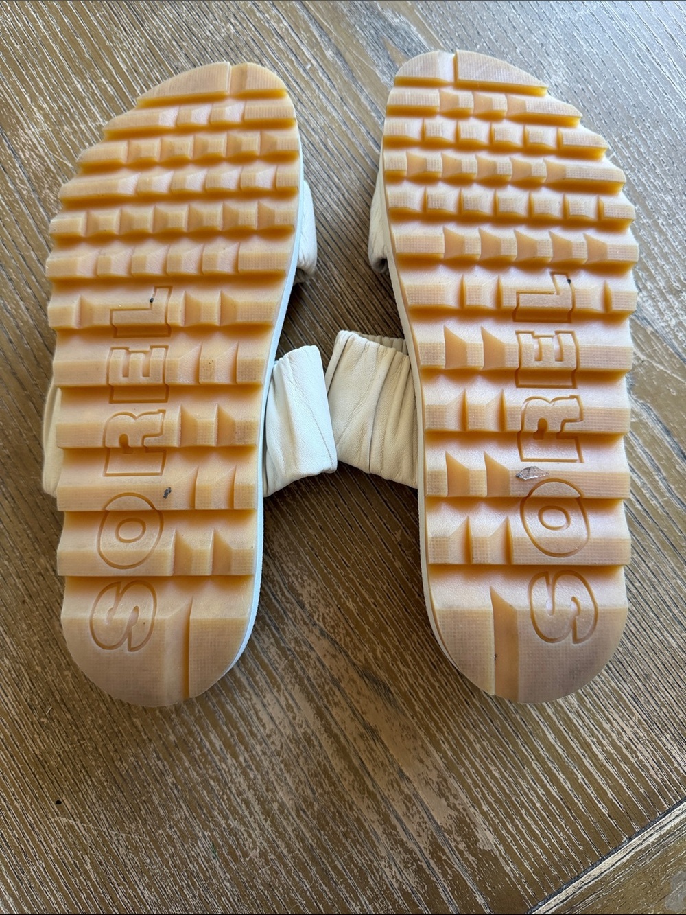 Sorel Cream Ruched Double-Strap Slide Sandals - Picture 3 of 3